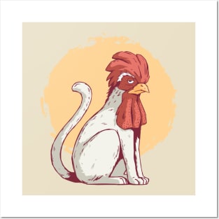 Cat with a Chicken Face: Whimsical Design Posters and Art